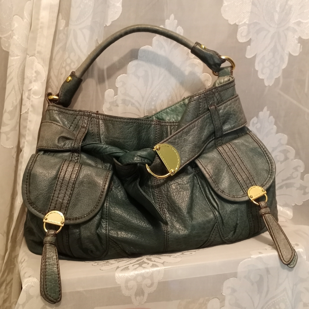 Steven Steve Madden Vintage Green Leather Hobo Handbag..SOLD SOLD SOLD - Picture 2 of 10